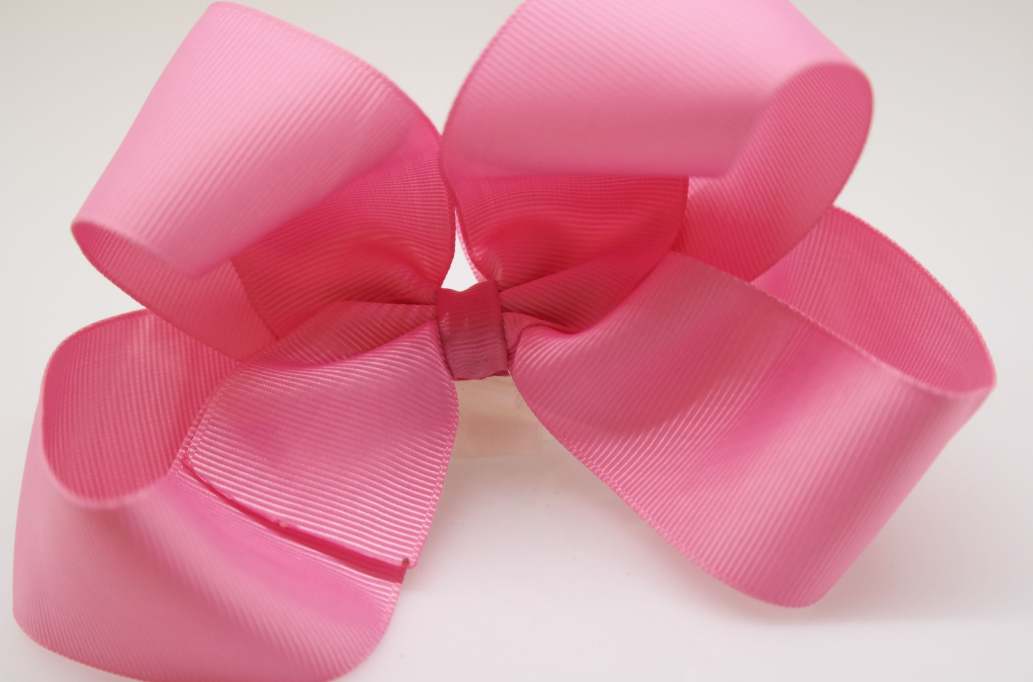 Flat loopy flower hair bow Color: Geranium Pink